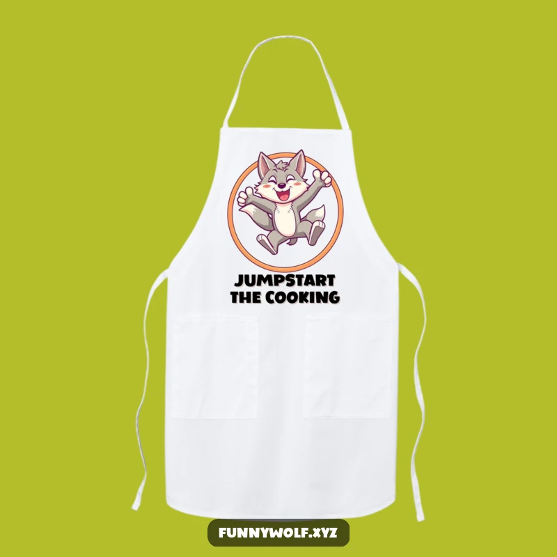 Funny Energetic Wolf Hoop Apron - Kitchen Action & Triumph Gift
