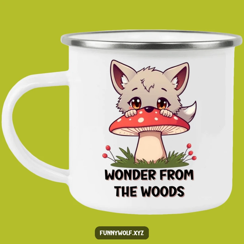 Adventure Funny Curious Wolf Mushroom Camping Mug - Outdoorsy Gift