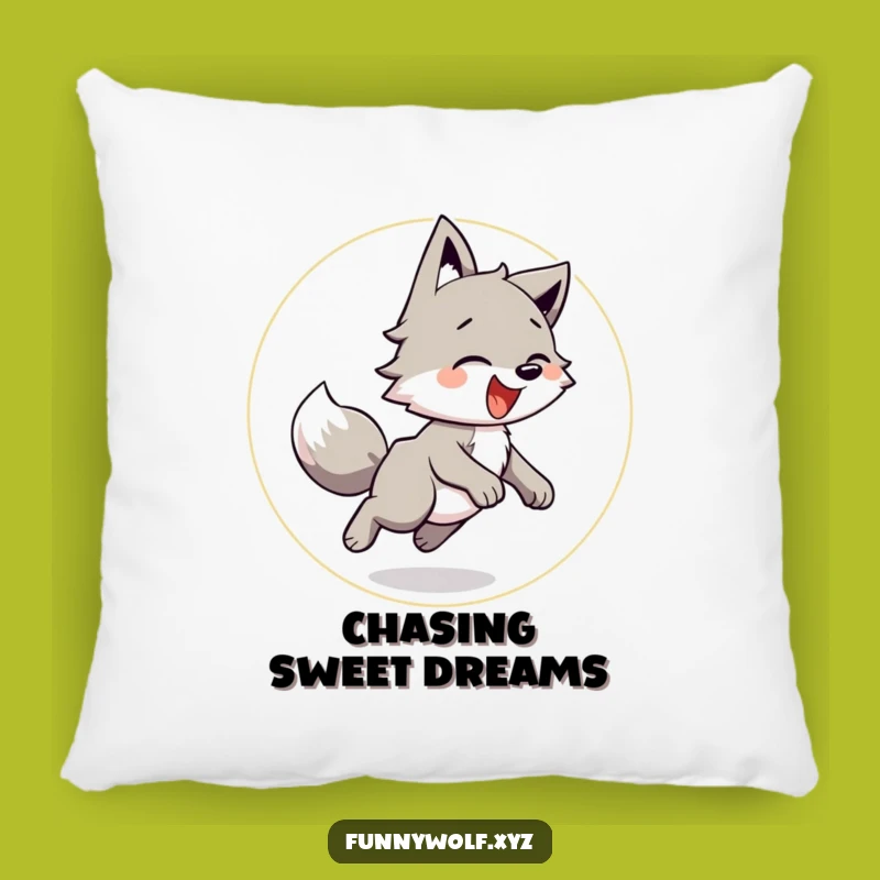 Funny Wolf Tail Chase Pillow: Soft Comfort for Playful Moments Gift