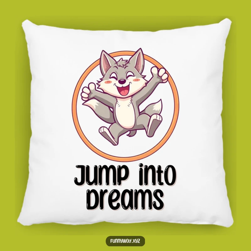 Cozy Funny Energetic Wolf Hoop Pillow - Soft & Triumphant Decor Gift