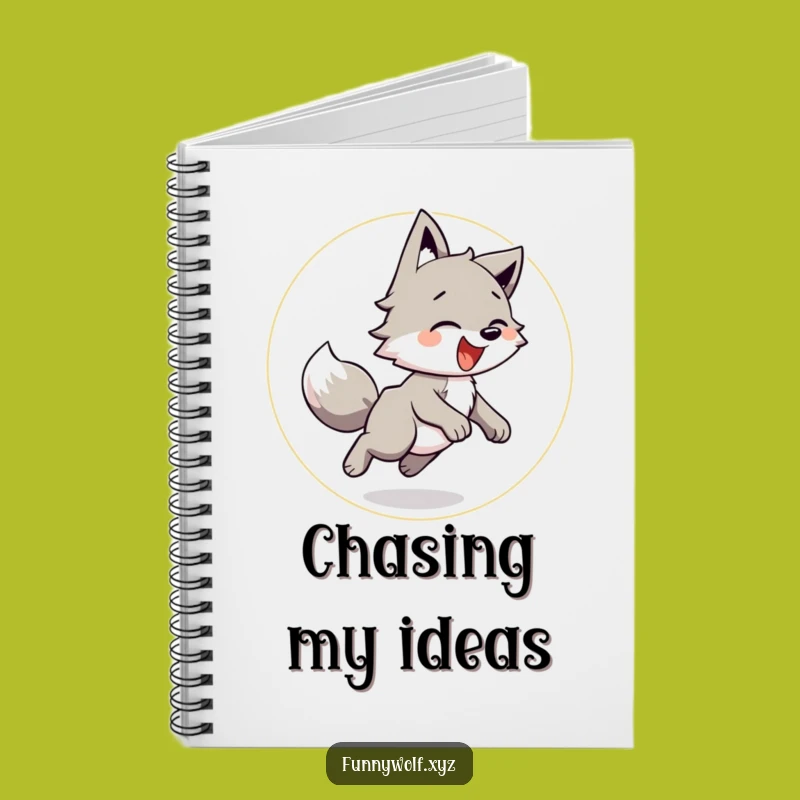 Funny Wolf Chase Notebook: Jot Down Joyful Moments Gift