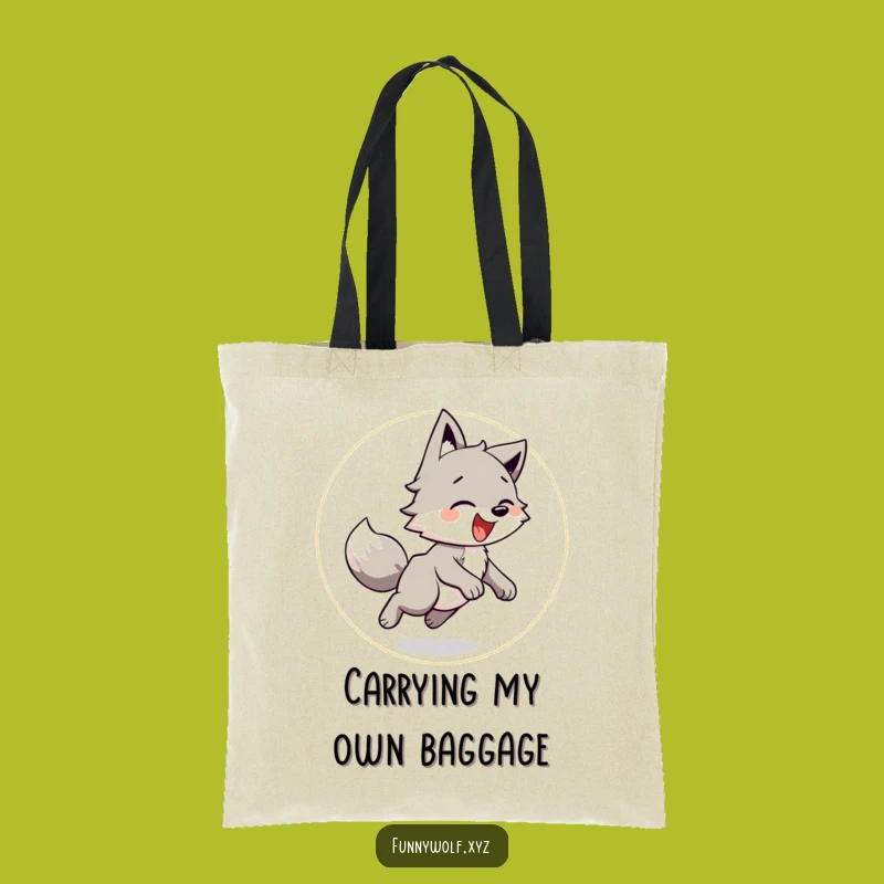 Funny Wolf Tail Chase Tote Bag: Carry Your Joy Everywhere Gift